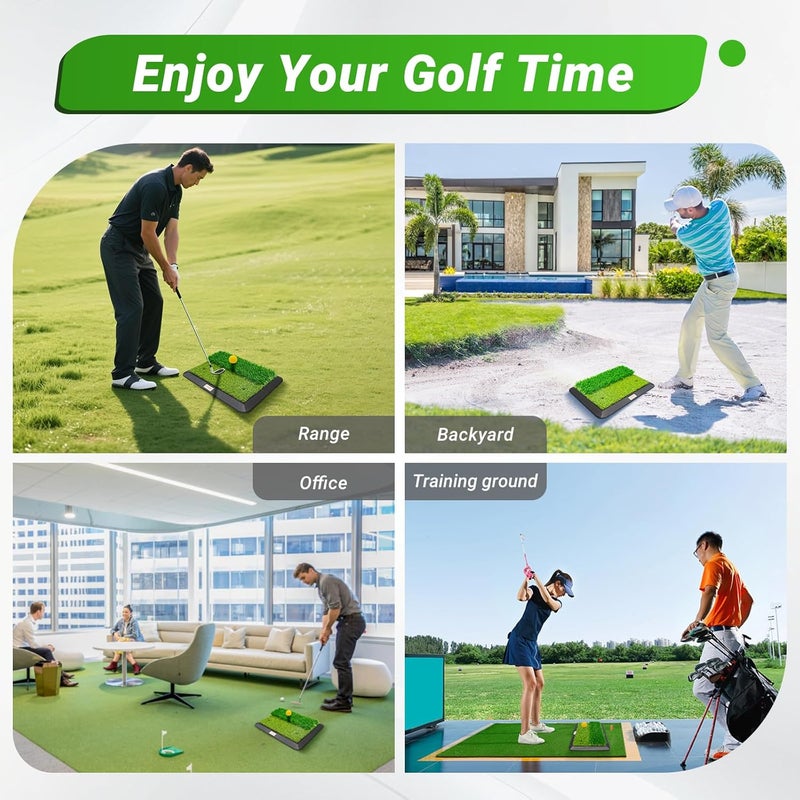 LYDARZ Golf Hitting Mats Training Equipment, Golf Practice Mat with Instant Swing Path Feedback, 3 Replaceable Golf Training Mats with No-Slip Heavy Duty Rubber Base - Image 5